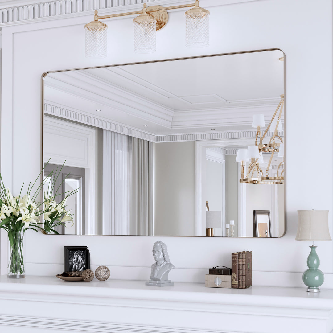 Quivaraview Rectangular Aluminum Framed Bathroom Vanity Mirror