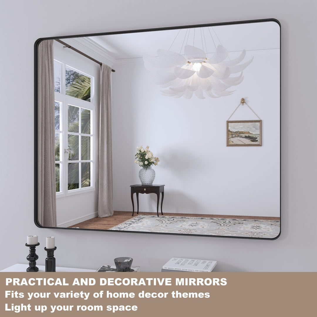 Quivaraview Rectangular Aluminum Framed Bathroom Vanity Mirror