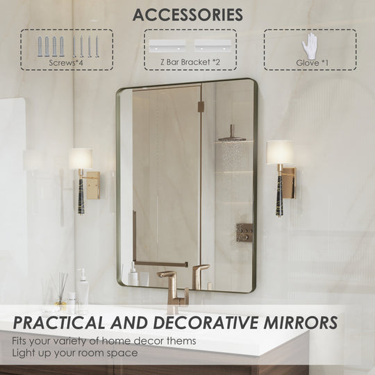 Quivaraview Rectangular Aluminum Framed Bathroom Vanity Mirror