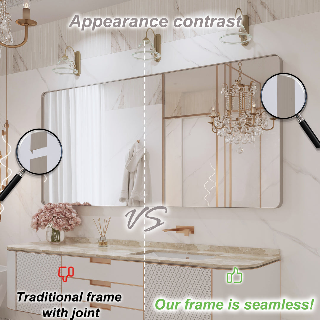 Quivaraview Rectangular Aluminum Framed Bathroom Vanity Mirror