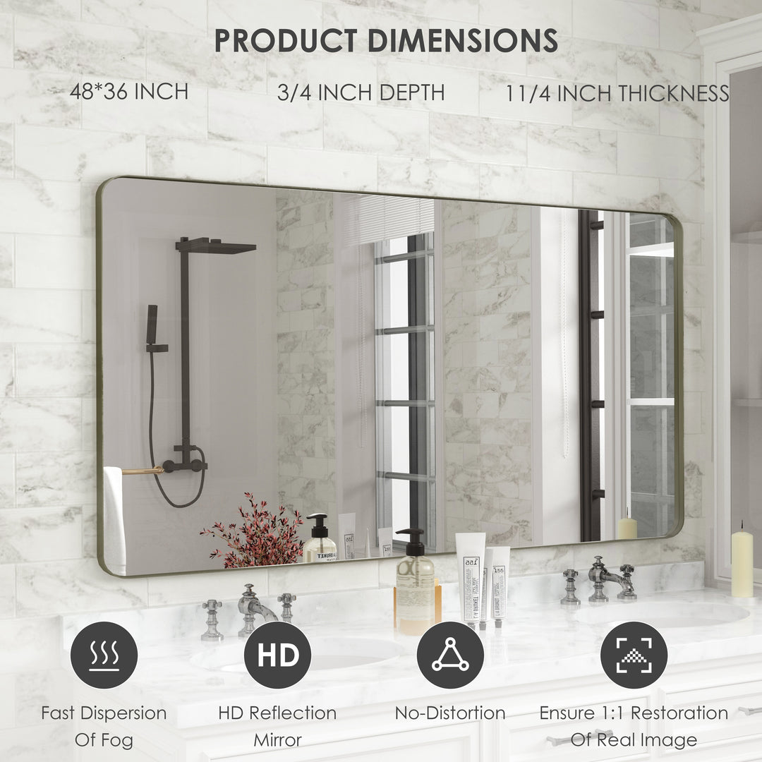 Quivaraview Rectangular Aluminum Framed Bathroom Vanity Mirror