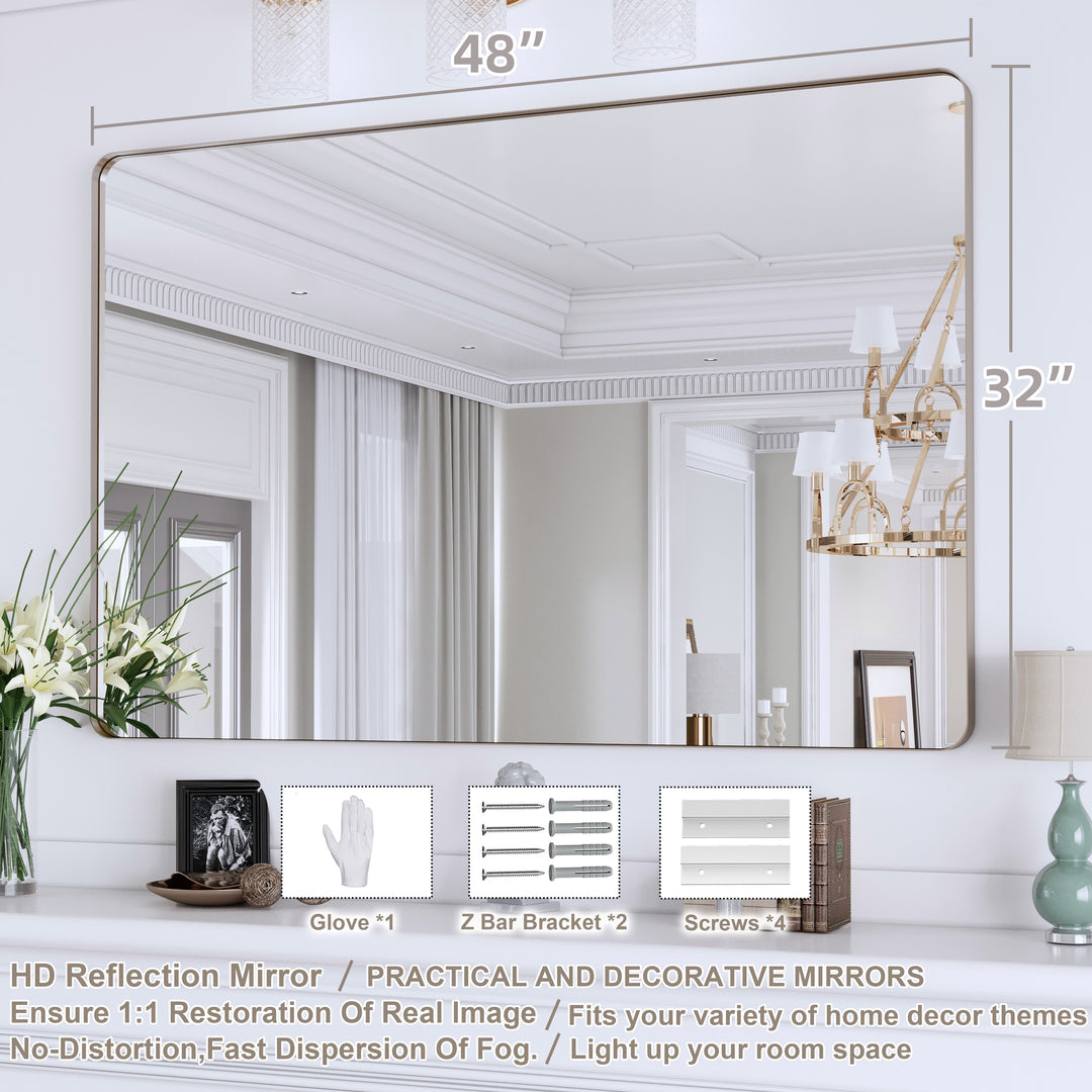 Quivaraview Rectangular Aluminum Framed Bathroom Vanity Mirror