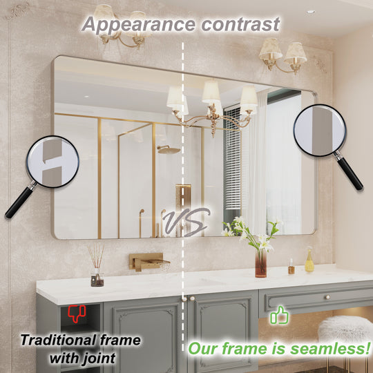Quivaraview Rectangular Aluminum Framed Bathroom Vanity Mirror