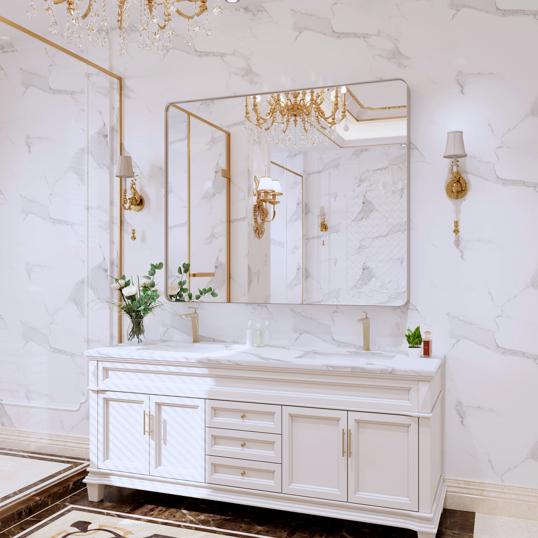 Quivaraview Rectangular Aluminum Framed Bathroom Vanity Mirror