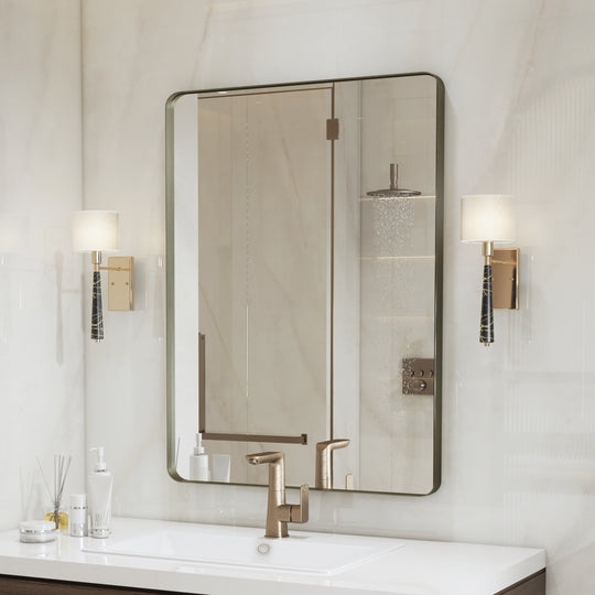 Quivaraview Rectangular Aluminum Framed Bathroom Vanity Mirror