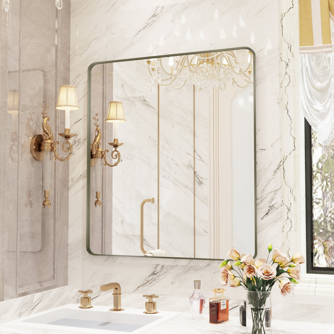 Quivaraview Rectangular Aluminum Framed Bathroom Vanity Mirror