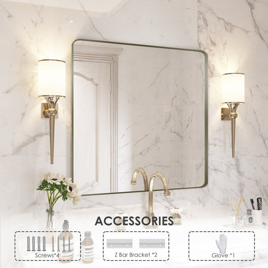 Quivaraview Rectangular Aluminum Framed Bathroom Vanity Mirror
