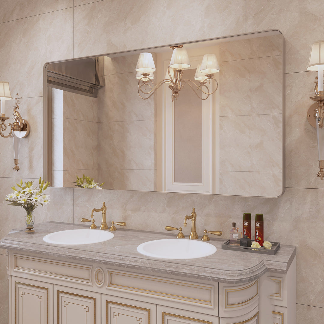 Quivaraview Rectangular Aluminum Framed Bathroom Vanity Mirror