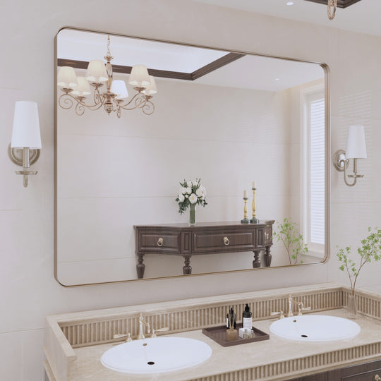Quivaraview Rectangular Aluminum Framed Bathroom Vanity Mirror