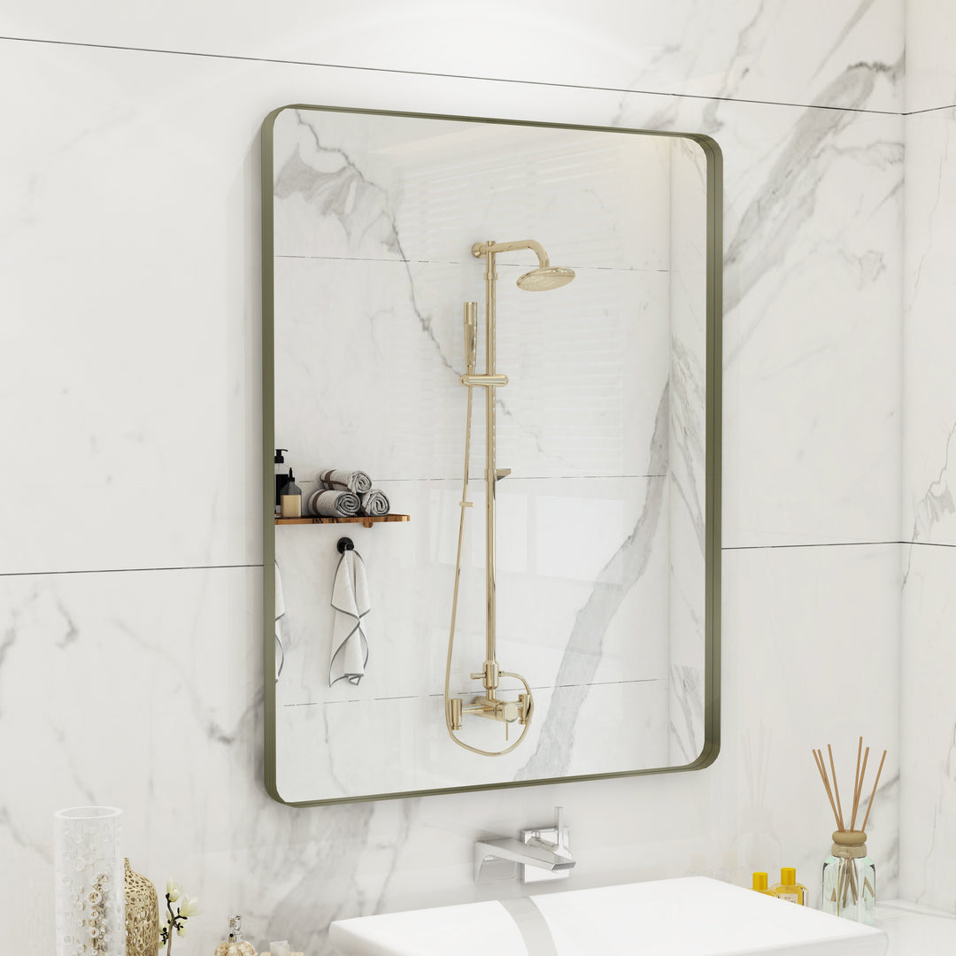 Quivaraview Rectangular Aluminum Framed Bathroom Vanity Mirror