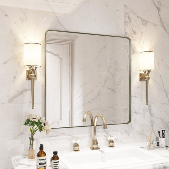 Quivaraview Rectangular Aluminum Framed Bathroom Vanity Mirror