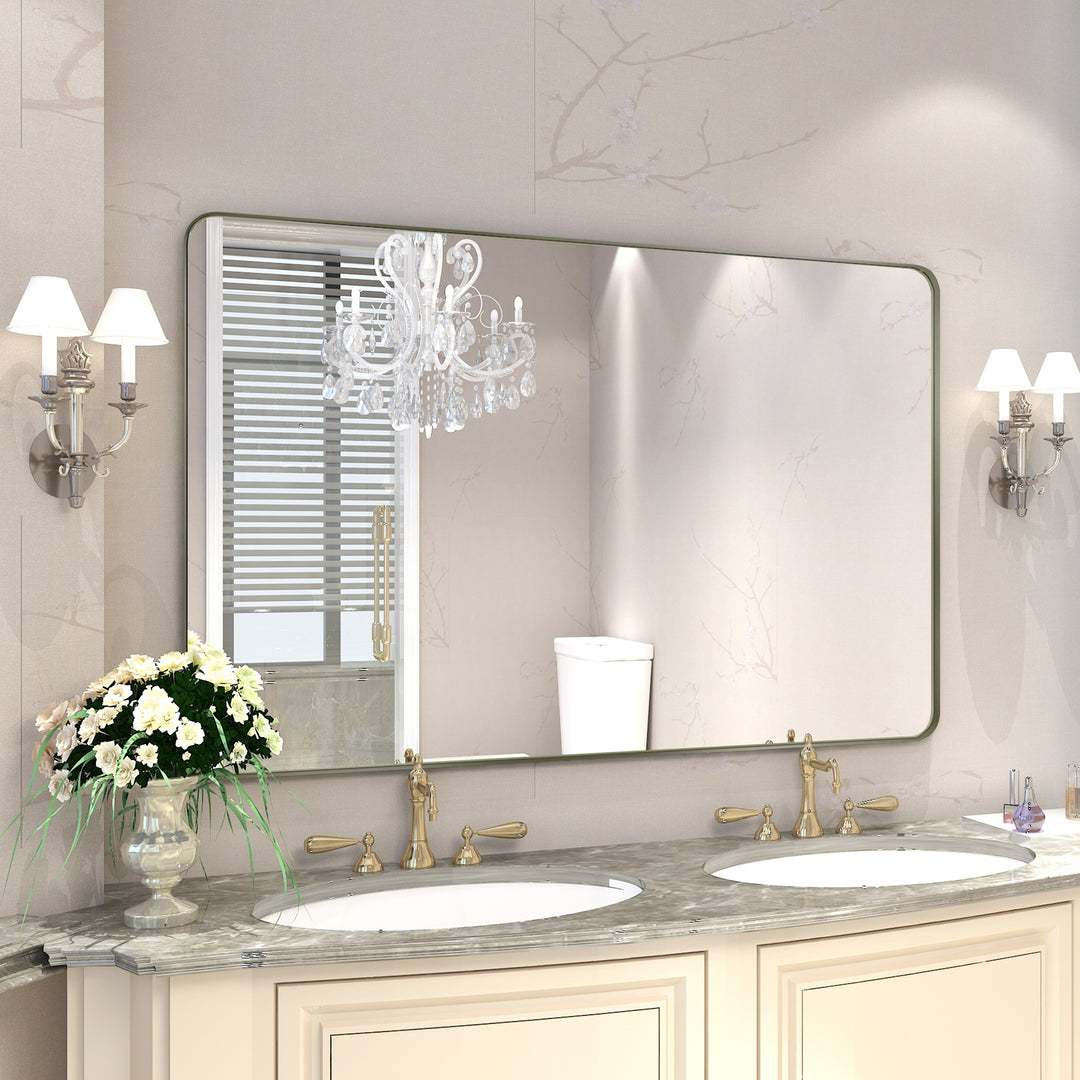Quivaraview Rectangular Aluminum Framed Bathroom Vanity Mirror