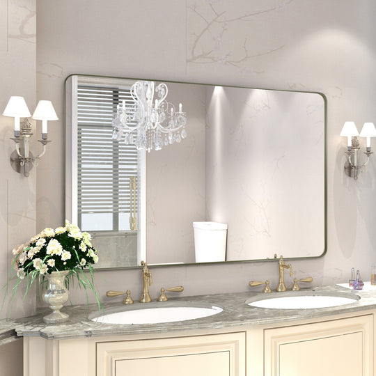 Quivaraview Rectangular Aluminum Framed Bathroom Vanity Mirror