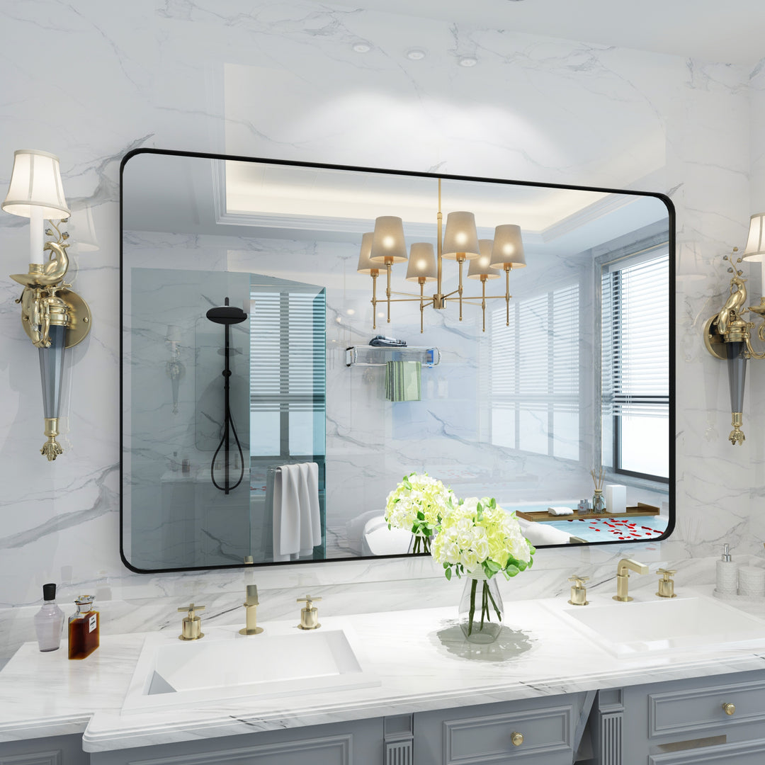 Quivaraview Rectangular Aluminum Framed Bathroom Vanity Mirror