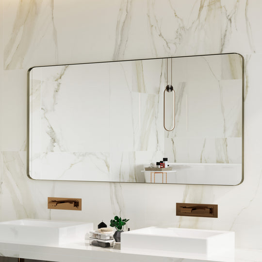 Quivaraview Rectangular Aluminum Framed Bathroom Vanity Mirror