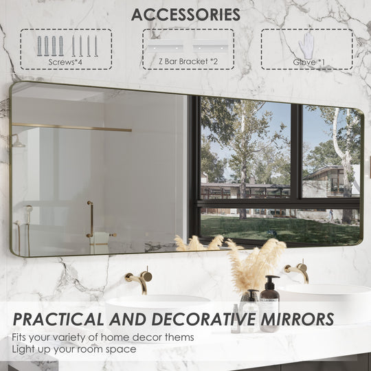 Quivaraview Rectangular Aluminum Framed Bathroom Vanity Mirror