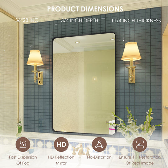 Quivaraview Rectangular Aluminum Framed Bathroom Vanity Mirror