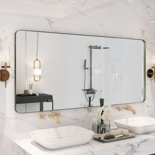 Quivaraview Rectangular Aluminum Framed Bathroom Vanity Mirror