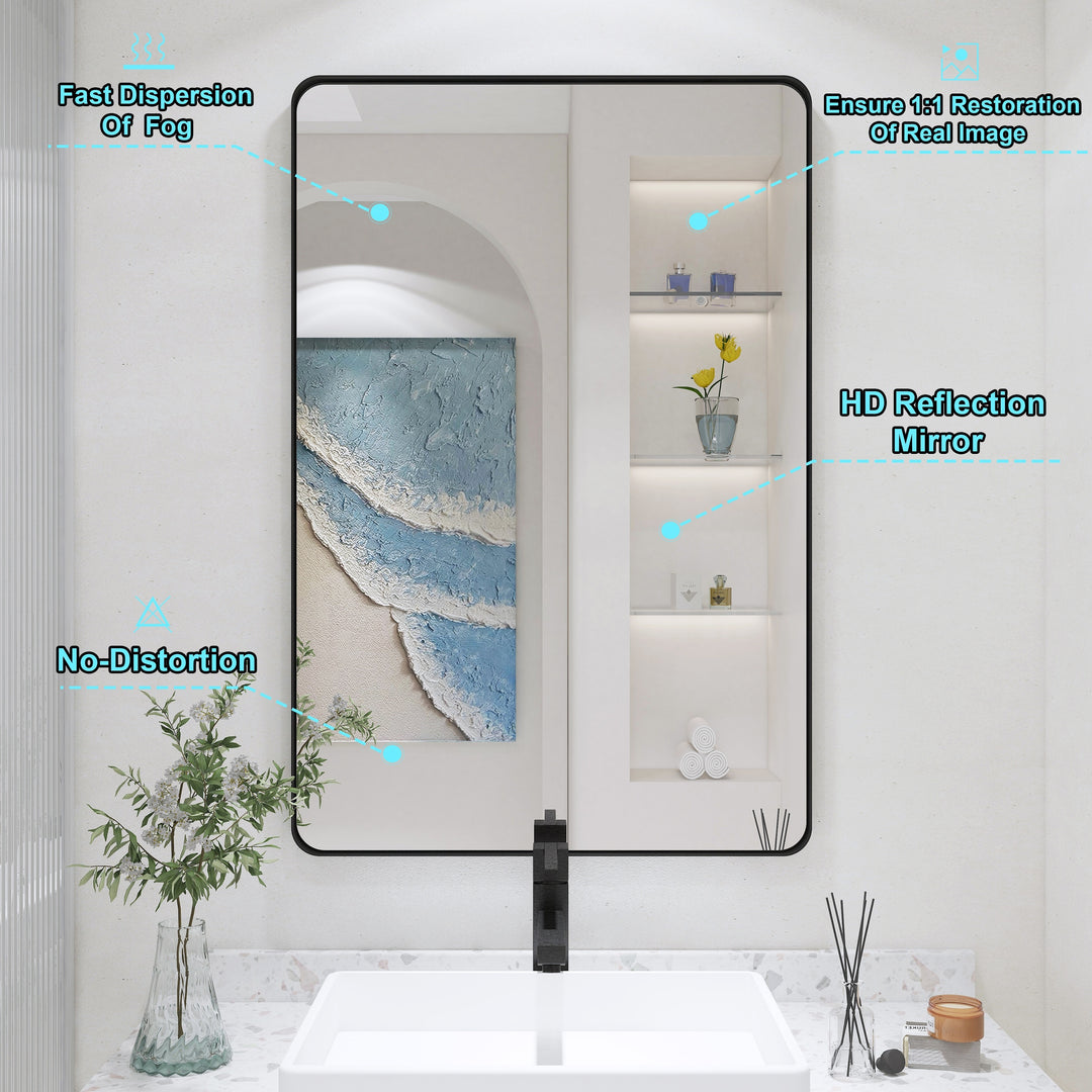 Quivaraview Rectangular Aluminum Framed Bathroom Vanity Mirror