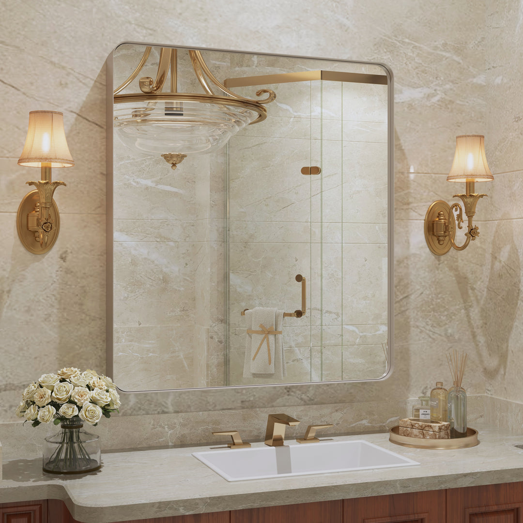 Quivaraview Rectangular Aluminum Framed Bathroom Vanity Mirror