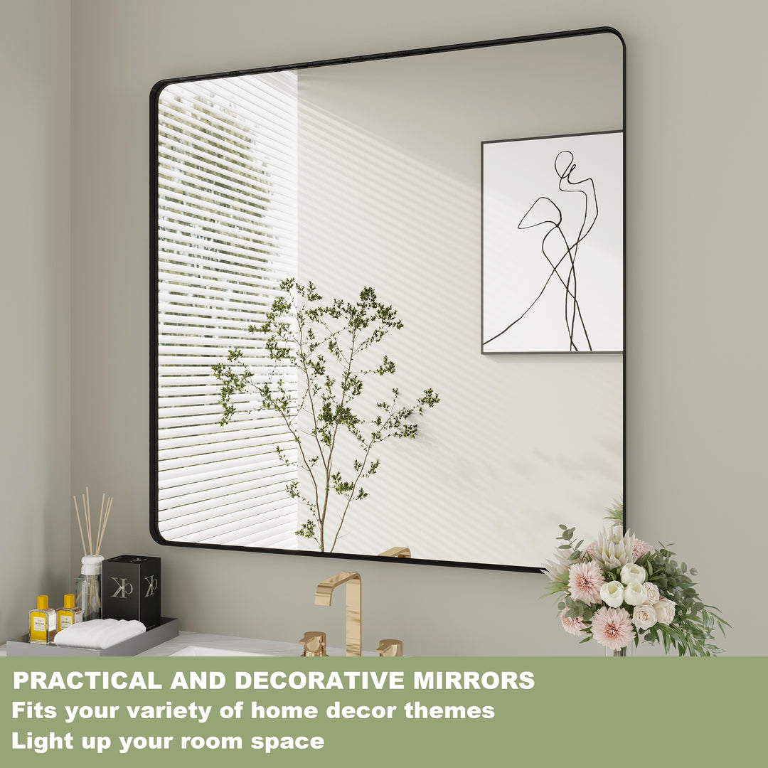 Quivaraview Rectangular Aluminum Framed Bathroom Vanity Mirror