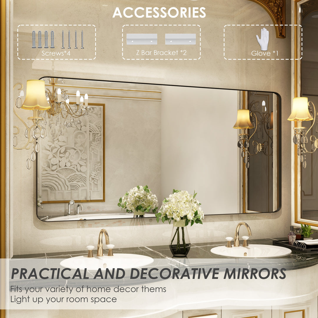 Quivaraview Rectangular Aluminum Framed Bathroom Vanity Mirror