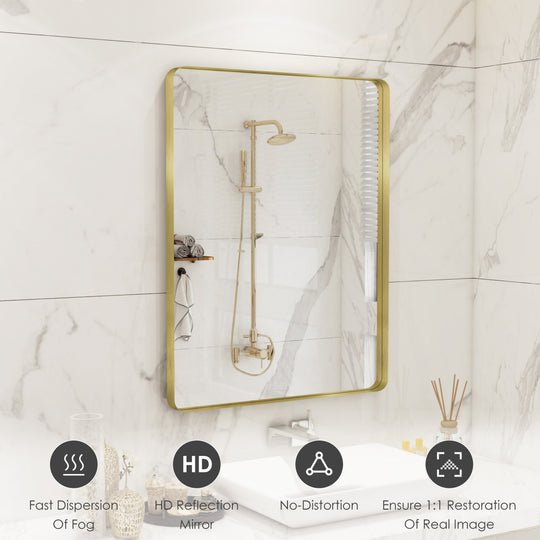 Quivaraview Rectangular Aluminum Framed Bathroom Vanity Mirror