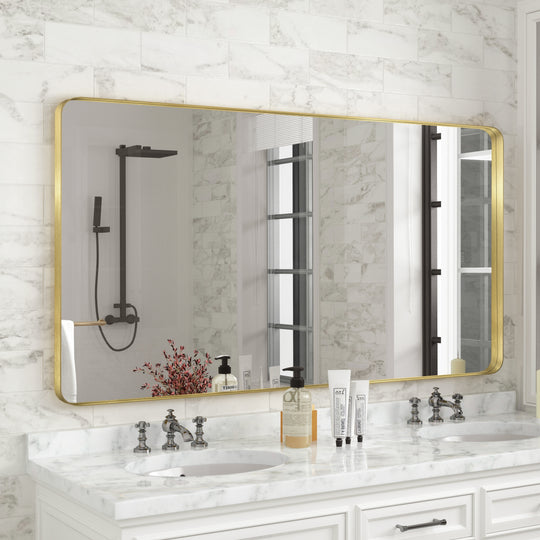 Quivaraview Rectangular Aluminum Framed Bathroom Vanity Mirror