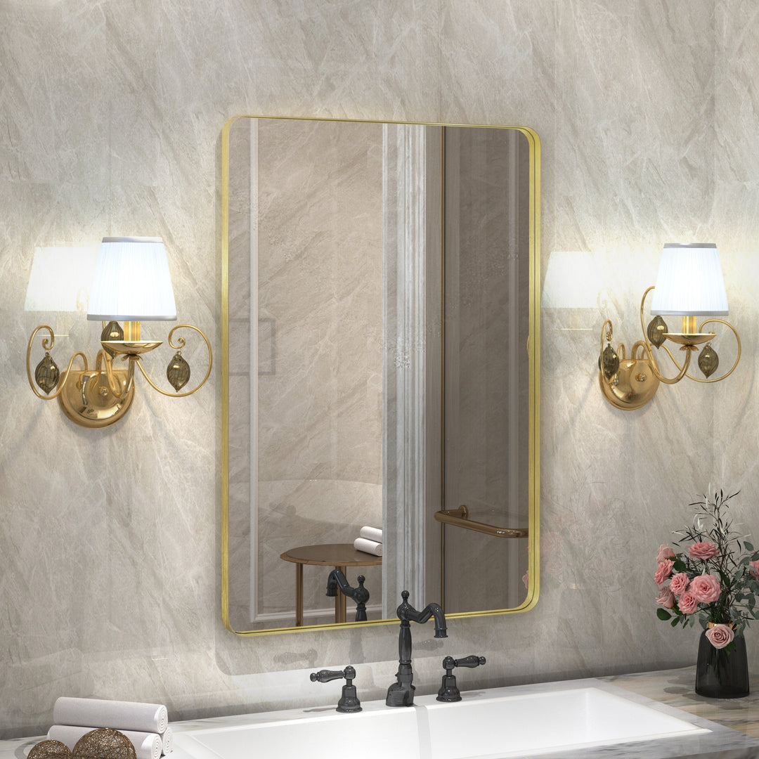 Quivaraview Rectangular Aluminum Framed Bathroom Vanity Mirror