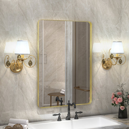 Quivaraview Rectangular Aluminum Framed Bathroom Vanity Mirror