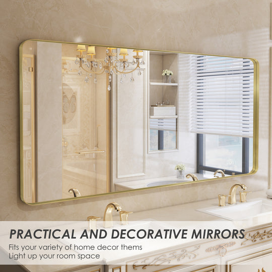 Quivaraview Rectangular Aluminum Framed Bathroom Vanity Mirror