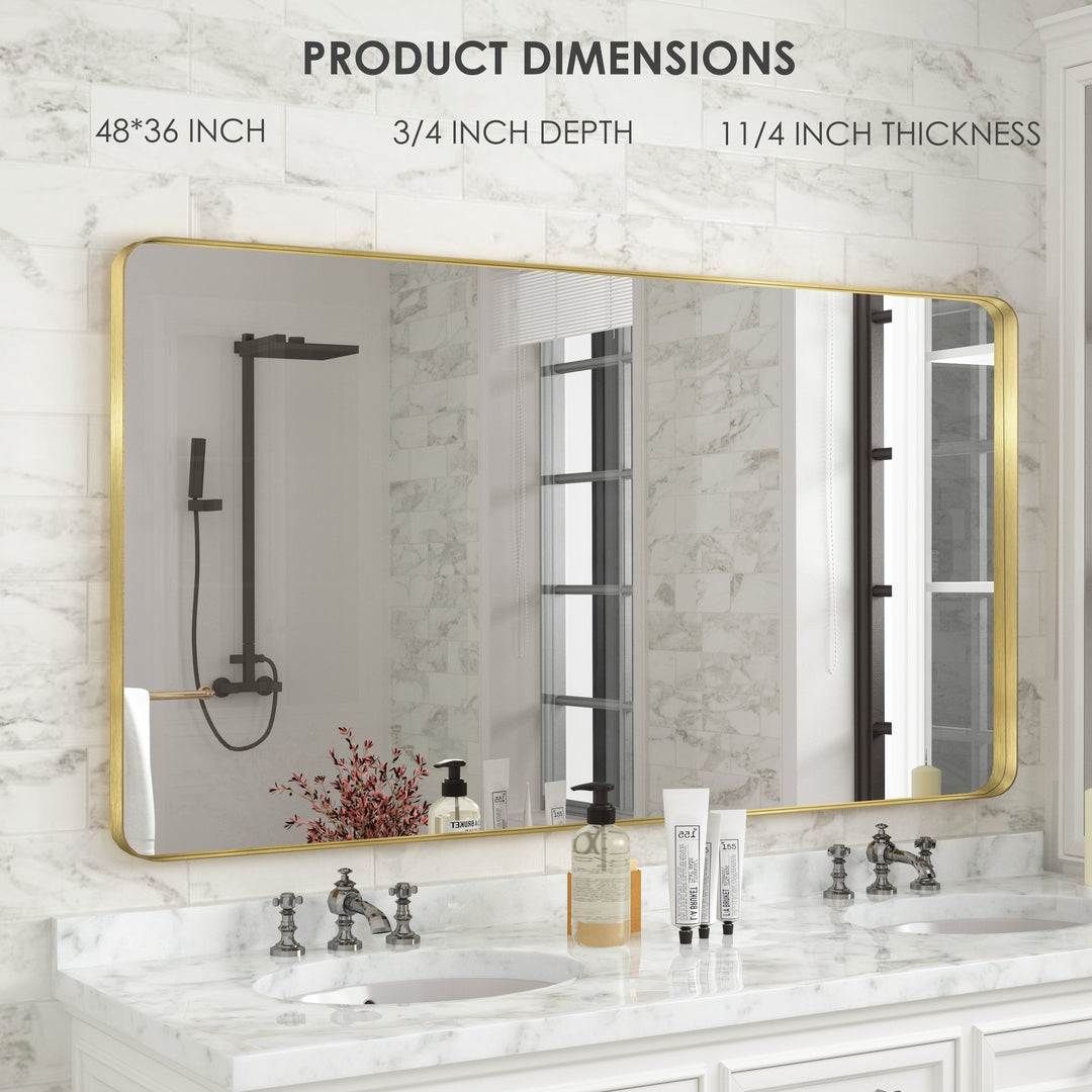 Quivaraview Rectangular Aluminum Framed Bathroom Vanity Mirror