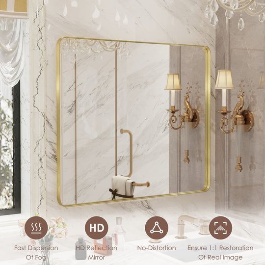 Quivaraview Rectangular Aluminum Framed Bathroom Vanity Mirror