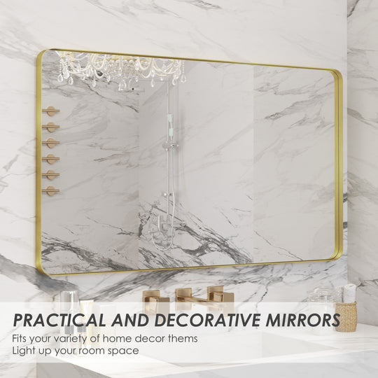 Quivaraview Rectangular Aluminum Framed Bathroom Vanity Mirror