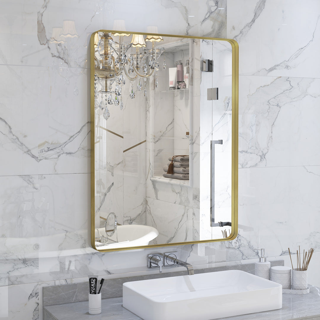 Quivaraview Rectangular Aluminum Framed Bathroom Vanity Mirror