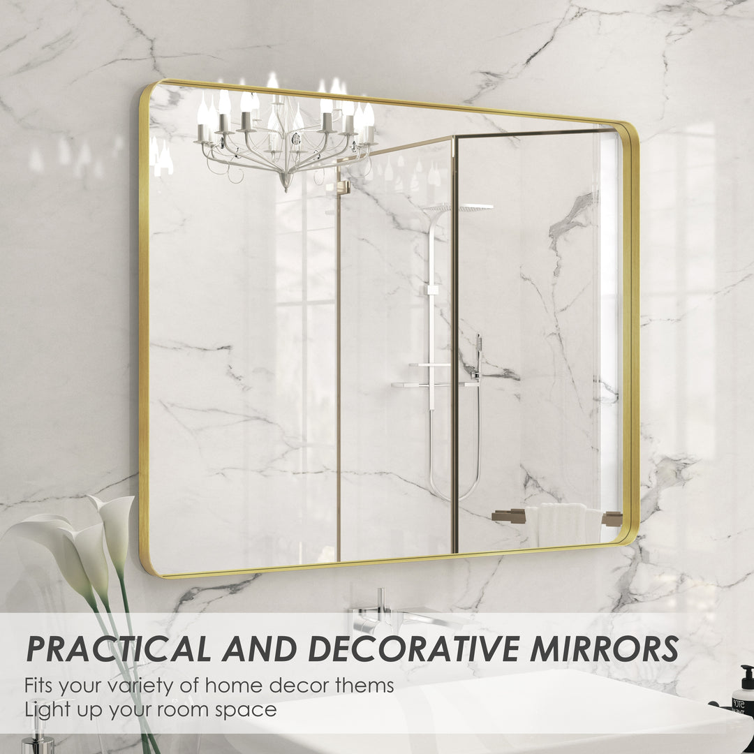 Quivaraview Rectangular Aluminum Framed Bathroom Vanity Mirror