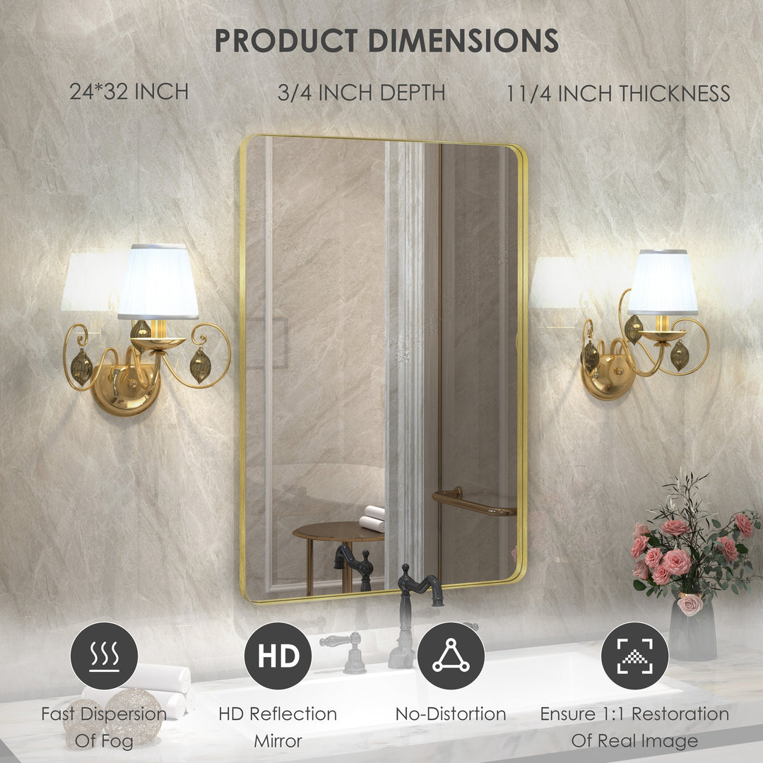 Quivaraview Rectangular Aluminum Framed Bathroom Vanity Mirror