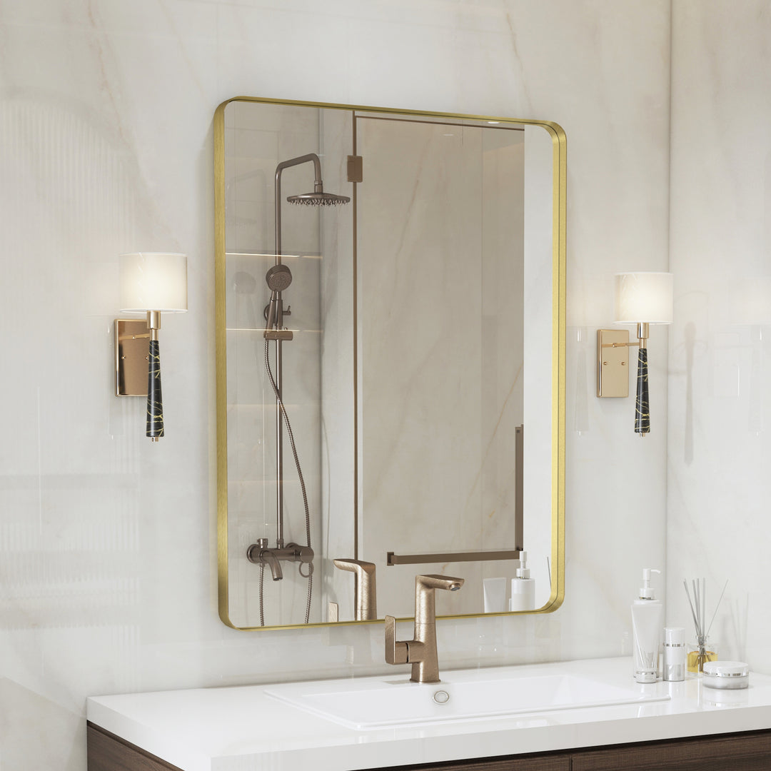 Quivaraview Rectangular Aluminum Framed Bathroom Vanity Mirror