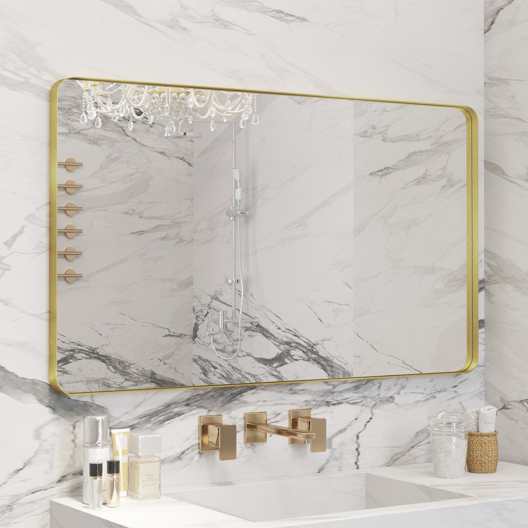 Quivaraview Rectangular Aluminum Framed Bathroom Vanity Mirror