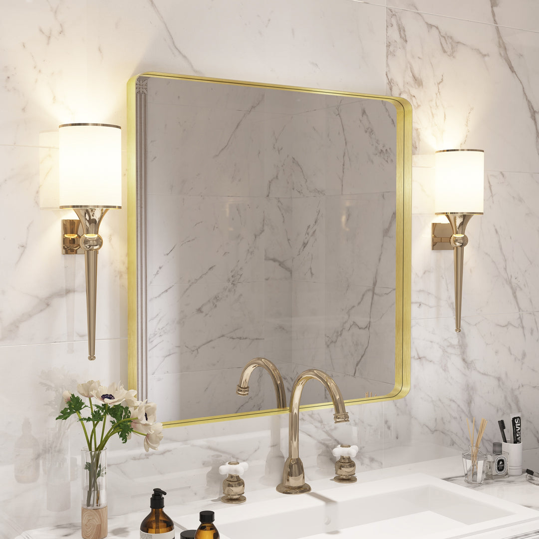 Quivaraview Rectangular Aluminum Framed Bathroom Vanity Mirror