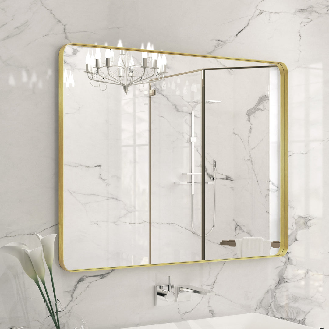 Quivaraview Rectangular Aluminum Framed Bathroom Vanity Mirror