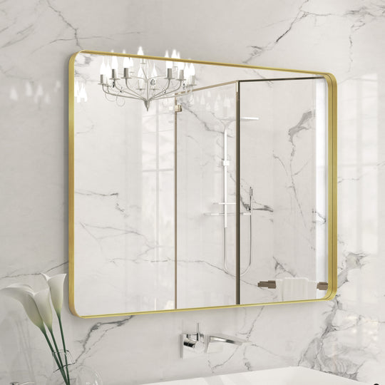 Quivaraview Rectangular Aluminum Framed Bathroom Vanity Mirror
