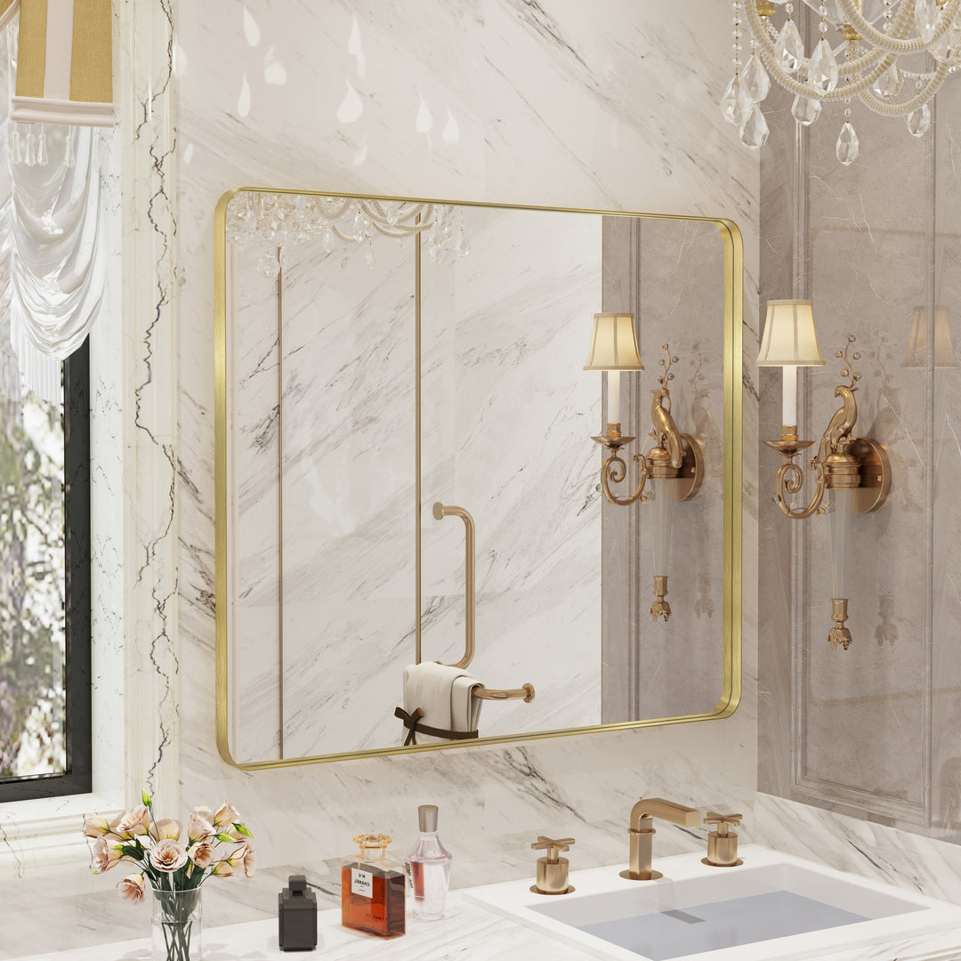 Quivaraview Rectangular Aluminum Framed Bathroom Vanity Mirror
