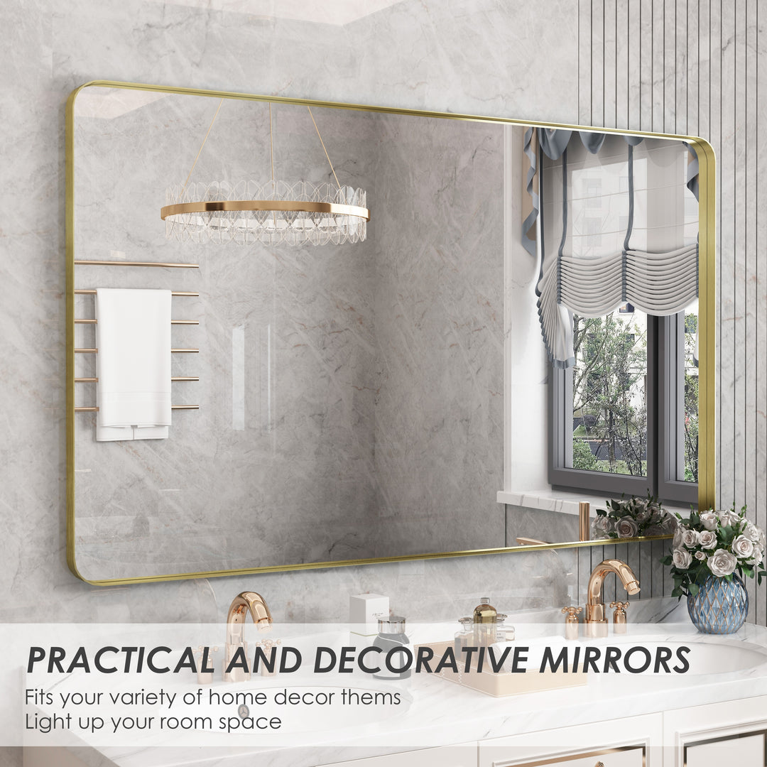 Quivaraview Rectangular Aluminum Framed Bathroom Vanity Mirror