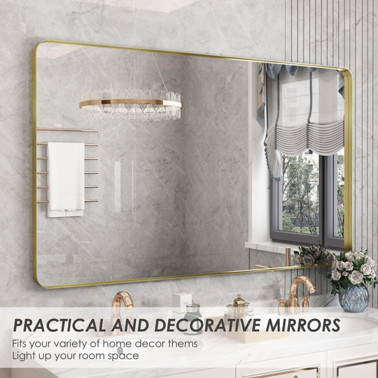 Quivaraview Rectangular Aluminum Framed Bathroom Vanity Mirror