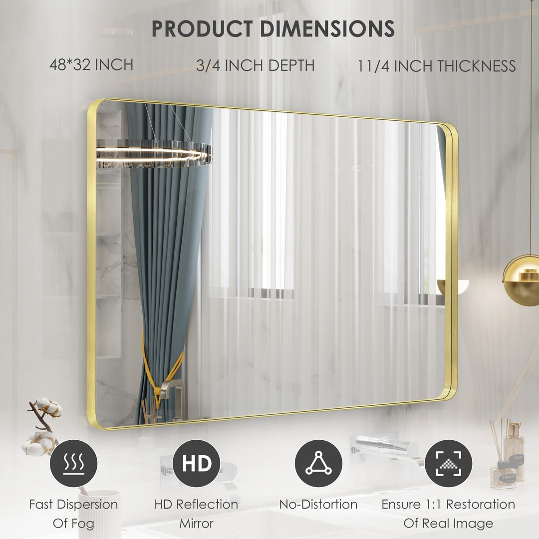 Quivaraview Rectangular Aluminum Framed Bathroom Vanity Mirror