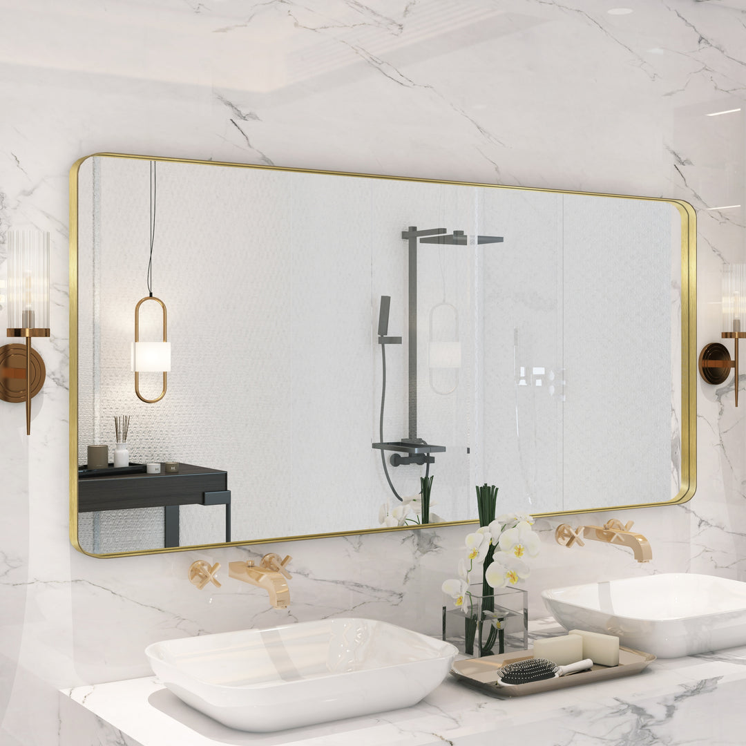 Quivaraview Rectangular Aluminum Framed Bathroom Vanity Mirror