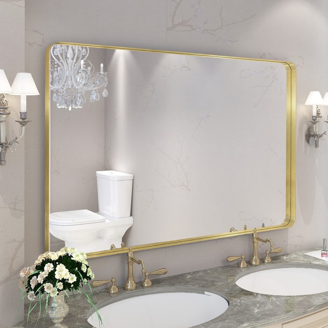 Quivaraview Rectangular Aluminum Framed Bathroom Vanity Mirror