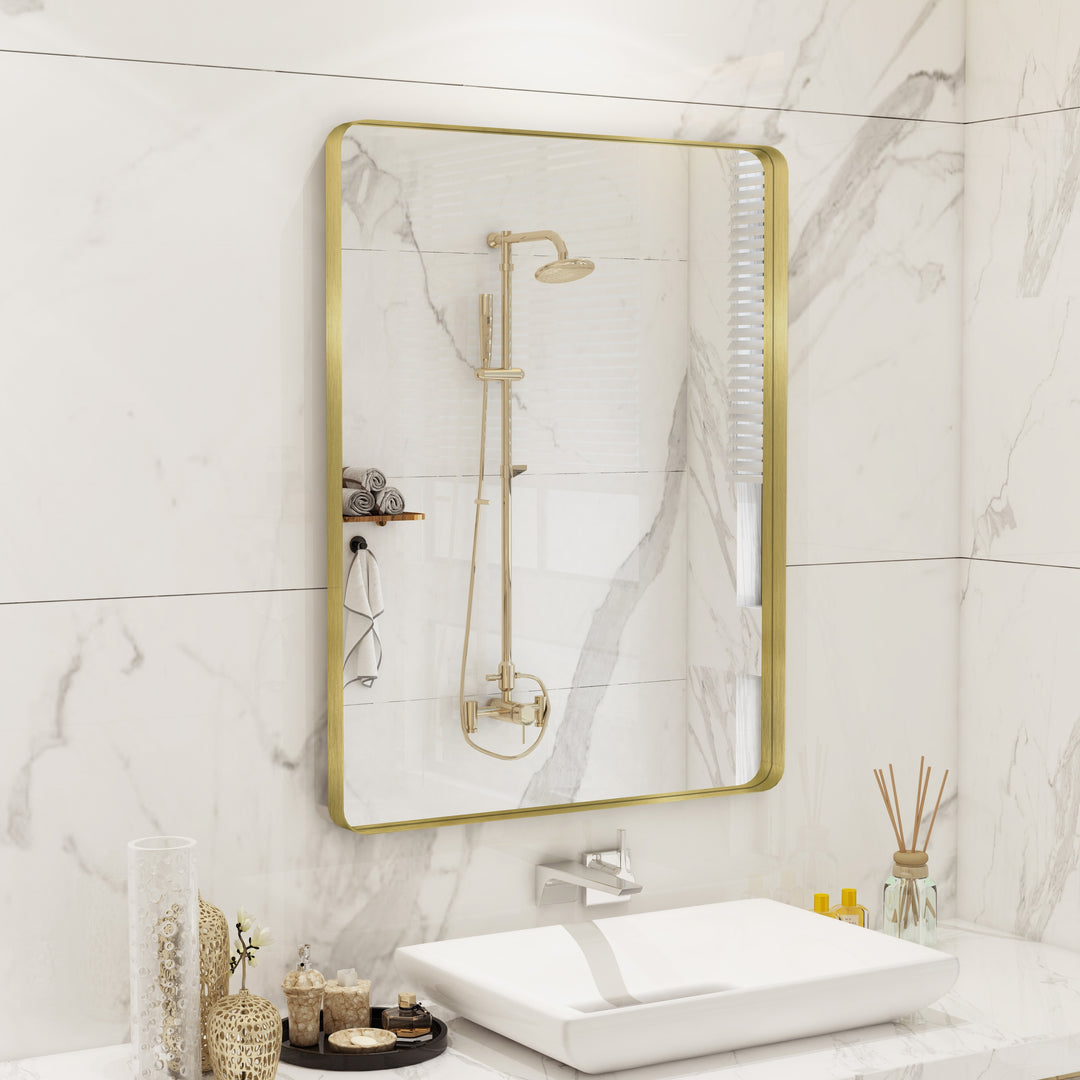 Quivaraview Rectangular Aluminum Framed Bathroom Vanity Mirror