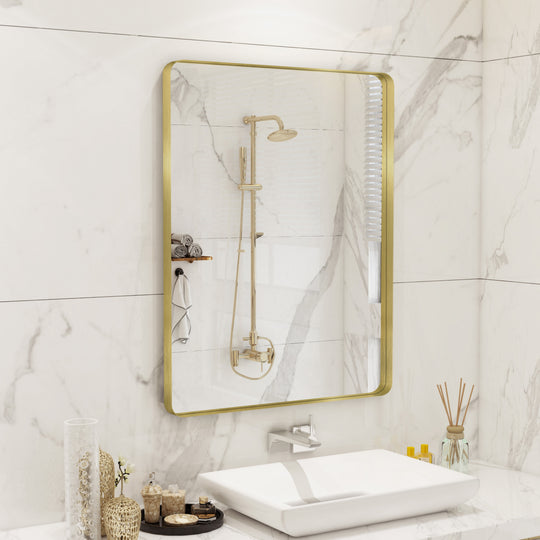 Quivaraview Rectangular Aluminum Framed Bathroom Vanity Mirror